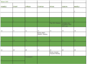 kalendář akcí březen 2025